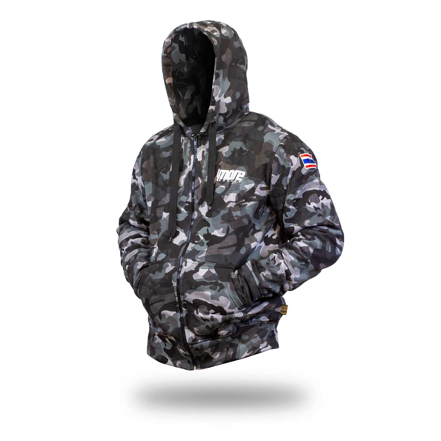 HOODIE JACKE MUAYTHAI IS LIFE SCHWARZ CAMO