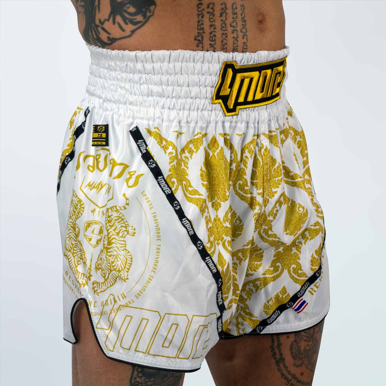 SHORTS MUAYTHAI ORIGIN TIGER WHITE